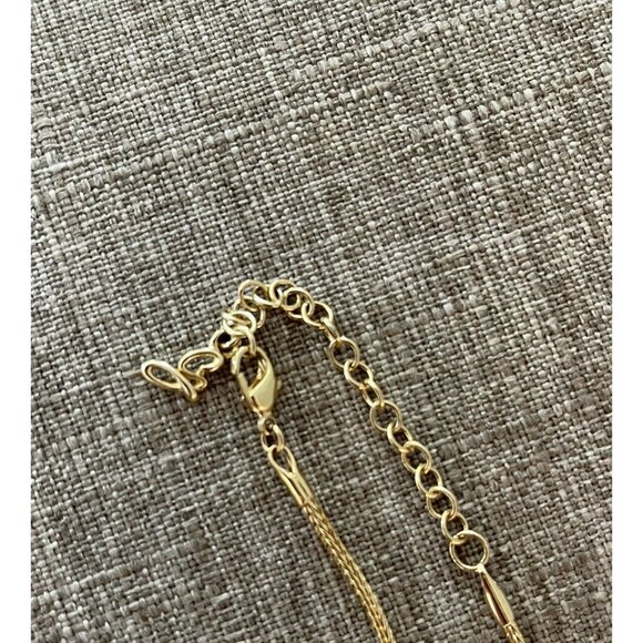 Givenchy Bijoux Necklace Gold Plated G-Shaped Logo Pendant Vintage 1990s NEW - Picture 3 of 4